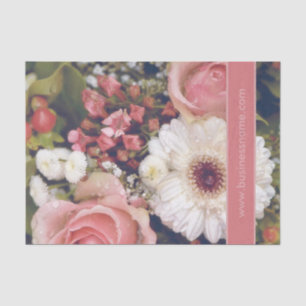 Romantic Flower Bouquet Custom Text Tissue Paper