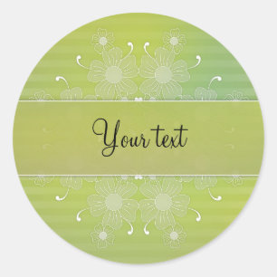 Romantic flower design classic round sticker