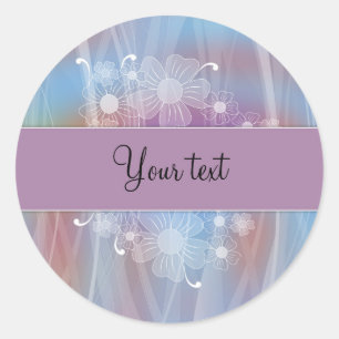 Romantic flower design classic round sticker