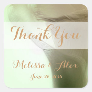 Romantic Flower Detail Favour Square Sticker