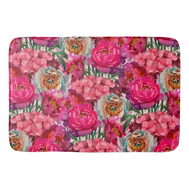 Romantic flower garden bath mat (Front)