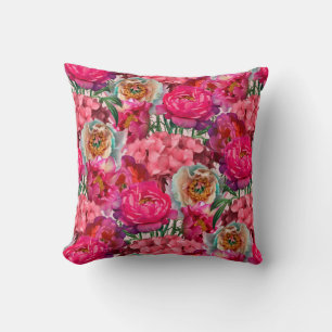 Romantic flower garden cushion