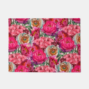 Romantic flower garden doormat