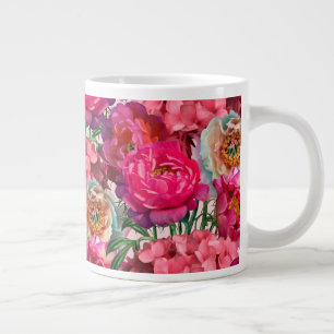 Romantic flower garden large coffee mug