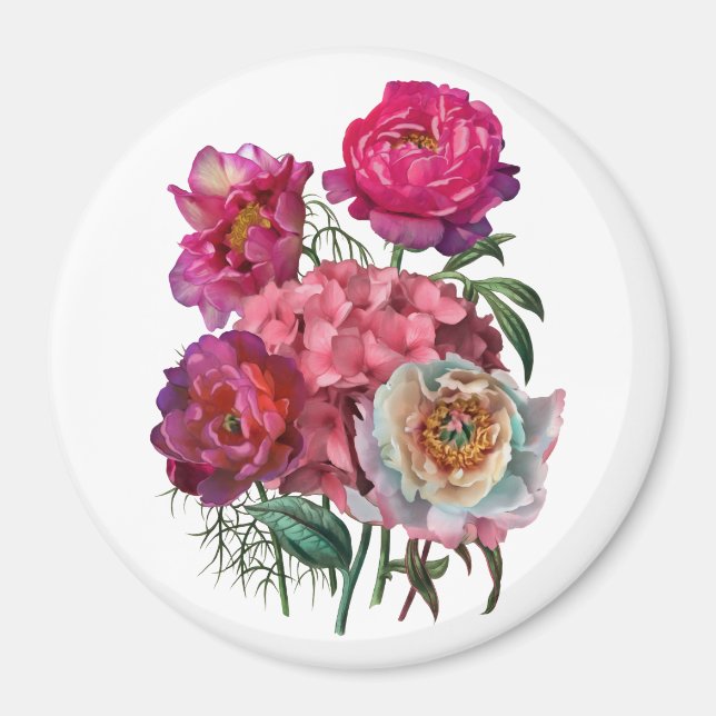Romantic flower garden magnet (Front)