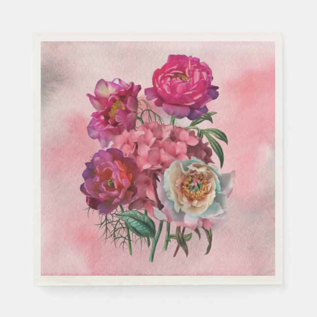 Romantic flower garden napkin (Front)