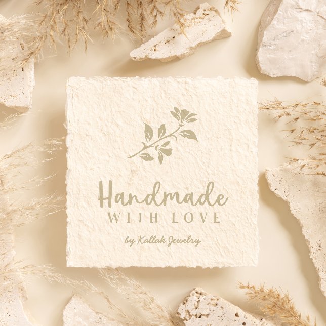 Romantic Flower Handmade with Love Quote Rubber Stamp (Creator Uploaded)