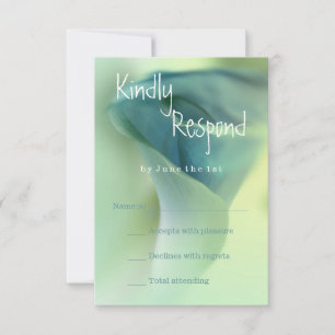 Romantic Flower in Blue Tones RSVP Card