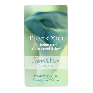 Romantic Flower in Blue Tones Wedding Wine