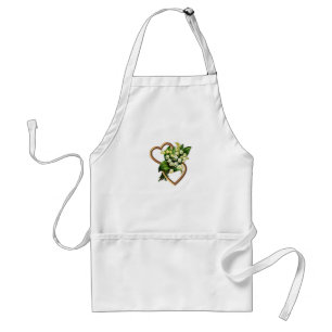 Romantic Flowers and Hearts Standard Apron