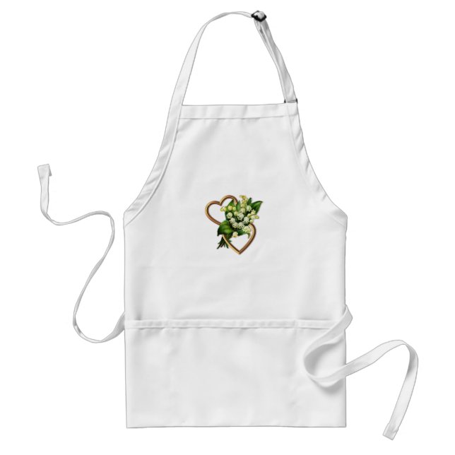 Romantic Flowers and Hearts Standard Apron (Front)