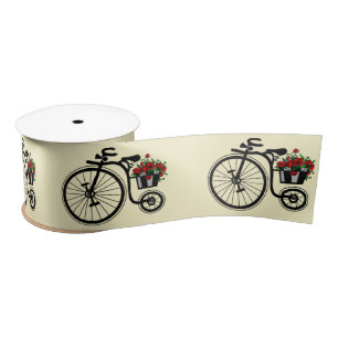 Romantic Flowers Bike Satin Ribbon Your Colours