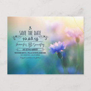 romantic flowers cute save the date postcards
