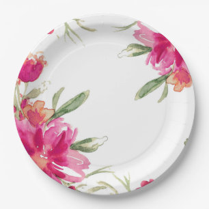 Romantic Flowers   Graduation Party Paper Plates