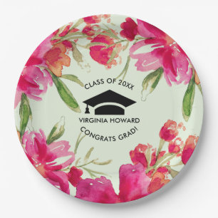 Romantic Flowers   Graduation Party Paper Plates