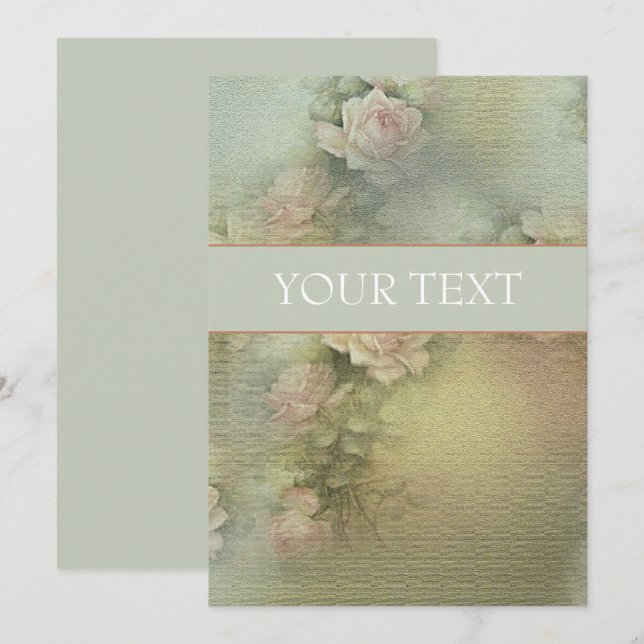 Romantic Flowers - Invitation Card (Front/Back)