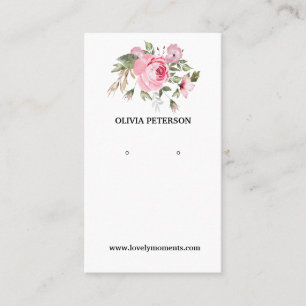Romantic Flowers jewellery earring display card