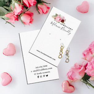 Romantic Flowers jewellery earring display card