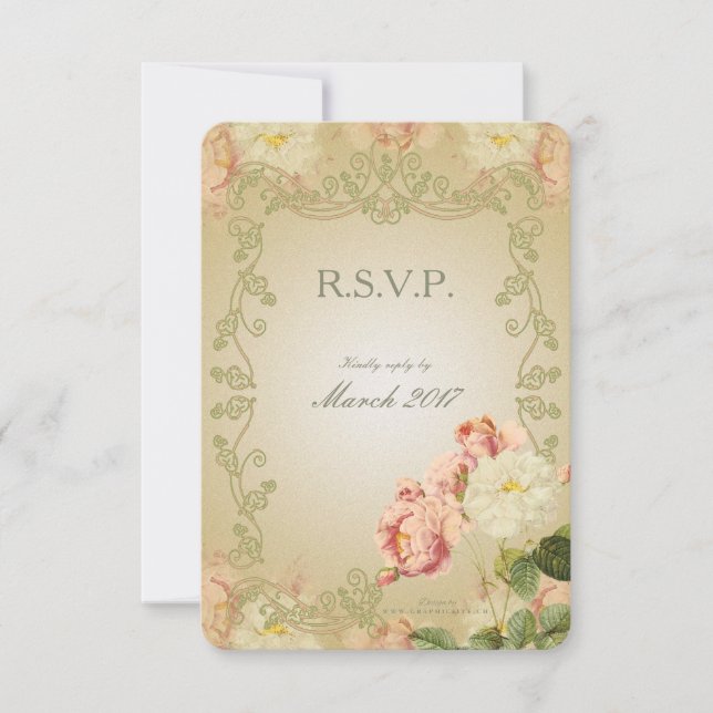 Romantic Flowers - RSVP Card (Front)
