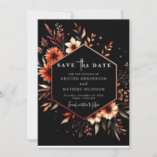 Romantic Flowers Terracotta Wedding Save The Date