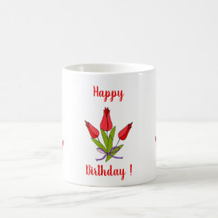 Romantic flowers tulips birthday Minimalist Coffe Coffee Mug