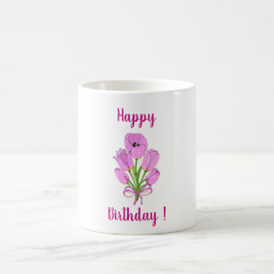 Romantic flowers tulips birthday Minimalist  Coffee Mug