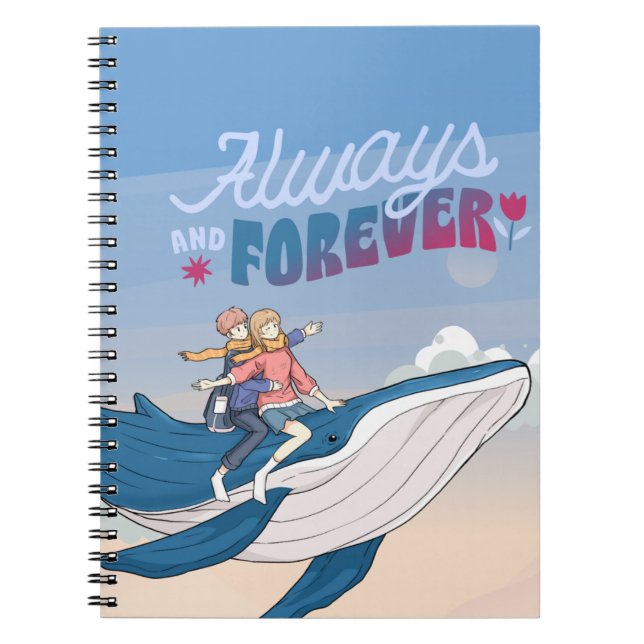 Romantic Flying Whale Notebook (Front)