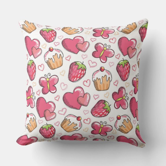 romantic food pattern cushion (Front)