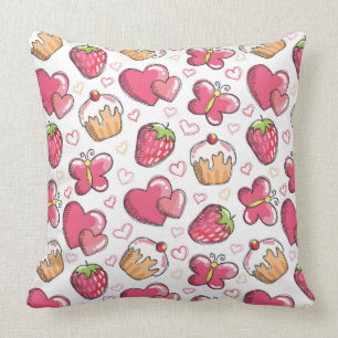 romantic food pattern cushion
