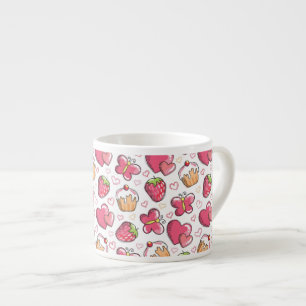 romantic food pattern espresso cup