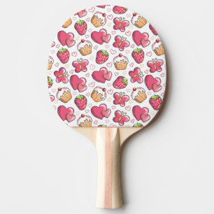 romantic food pattern ping pong paddle