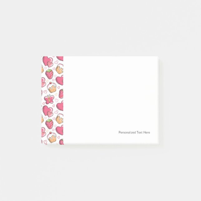 romantic food pattern post-it notes (Front)