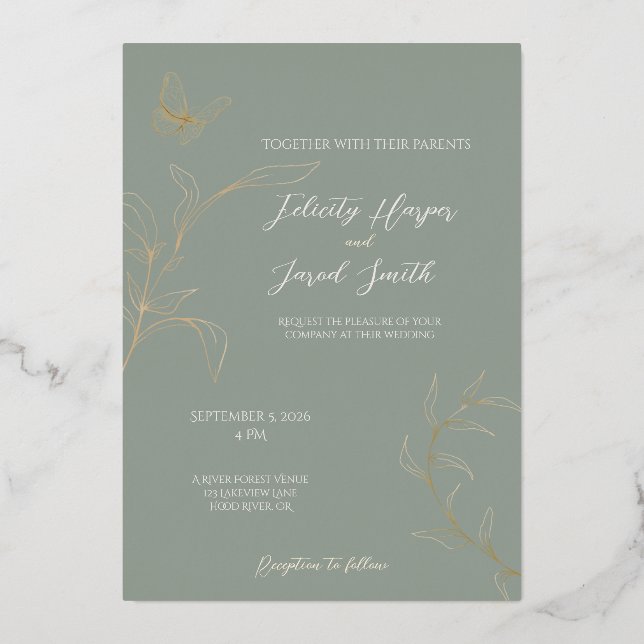 Romantic Forest Wedding Invitation-  (Front)