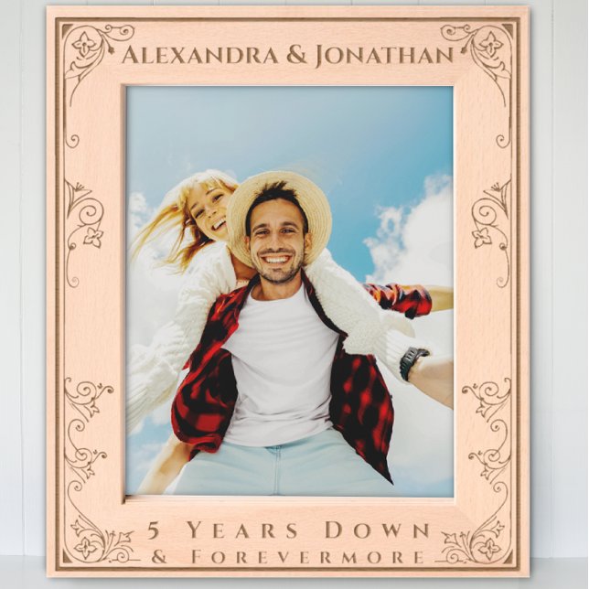 Romantic Forevermore Newlywed Wedding Photo  Etched Frames (Creator Uploaded)