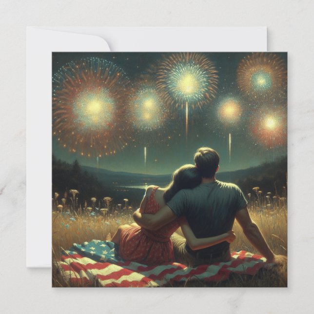 Romantic Fourth of July Card (Front)