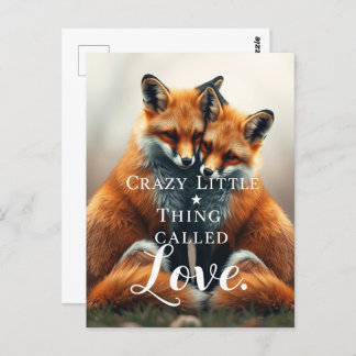 Romantic Fox Love Illustration Postcard