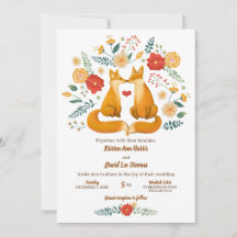 Romantic Foxes and Rustic Floral Foliage Wedding