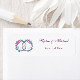 Romantic foxgloves digitalis wedding return address label