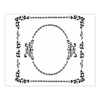 Romantic Frame Oval Rubber Stamp