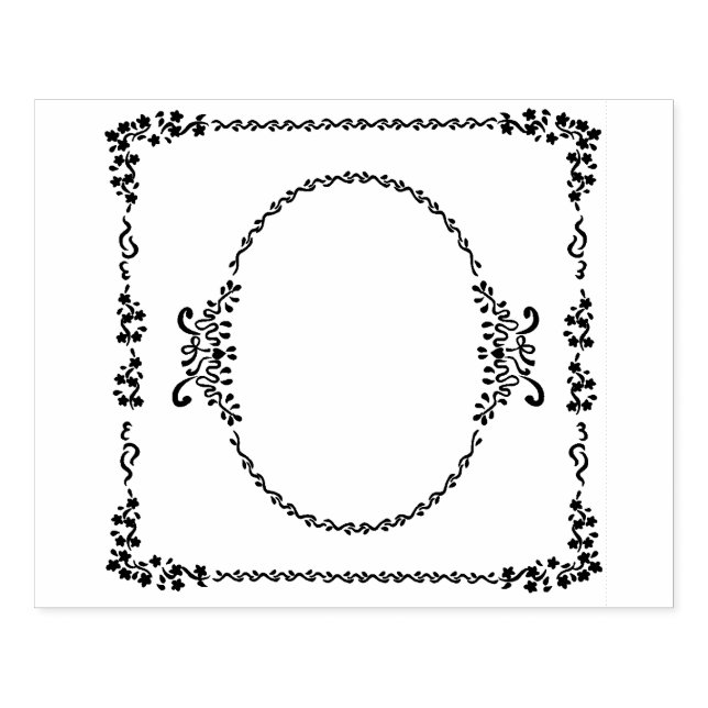 Romantic Frame Oval Rubber Stamp (Imprint)