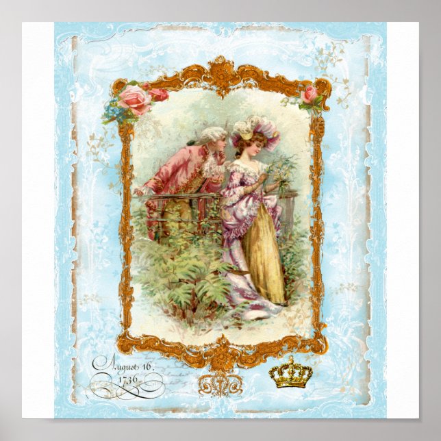Romantic French Couple Regency Style Print (Front)