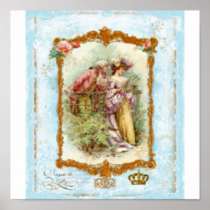 Romantic French Couple Regency Style Print