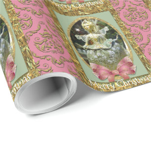 Romantic French Elegant Christmas Doll Wrapping Paper