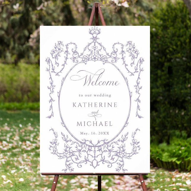 Romantic French Frame Lavender Wedding Welcome Poster (Creator Uploaded)