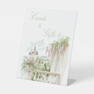 Romantic French Garden Chateau Bridal Cards & Gift Pedestal Sign