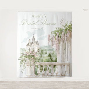 Romantic French Garden Chateau Bridal Shower  Tapestry