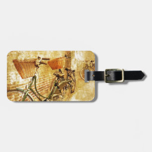Romantic French Modern Vintage Paris Bicycle Luggage Tag
