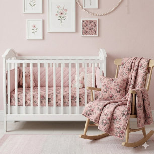 Romantic French Rococo Rose Garden Toile Pattern  Fabric