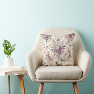 Romantic French Roses Birds Decoupage Cushion