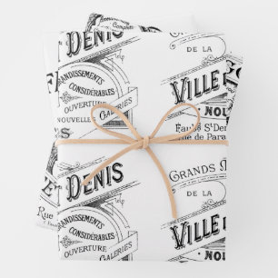 Romantic French Vintage Advertisement  Wrapping Paper Sheet